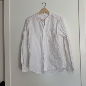 Men’s collarless button down from Uniqlo